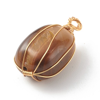 Natural Mixed Gemstone Pendants PALLOY-JF00764-1