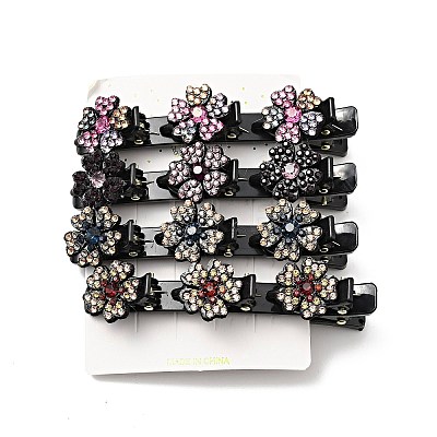 Fashion Double Layer Resin Rhinestone Alligator Hair Clips Sets PHAR-P005-25-1