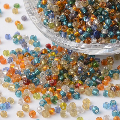 8/0 Silver Lined Round Glass Seed Beads SEED-P002-11-1