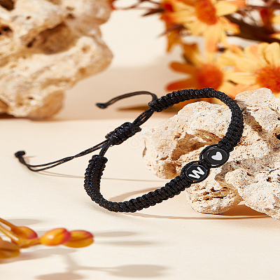 1Pc Adjustable Nylon Cord Braided Bracelets for Women Men BJEW-LP0001-31A-W-1