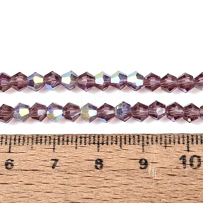 AB Color Plated Transparent Glass Beads Strands GLAA-G127-01-02R-1