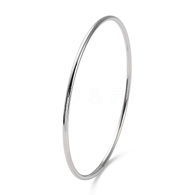 Non-Tarnish 304 Stainless Steel Simple Plain Bangle for Women BJEW-F461-01A-P-1