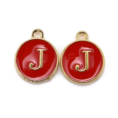 Golden Plated Alloy Enamel Charms ENAM-S118-03J-1