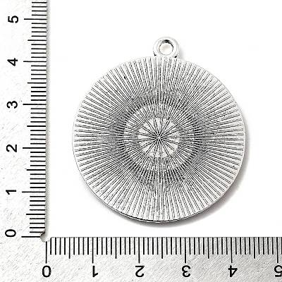 Flat Round Tibetan Style Pendant Cabochon Settings TIBE-C067kg-01AS-NR-1