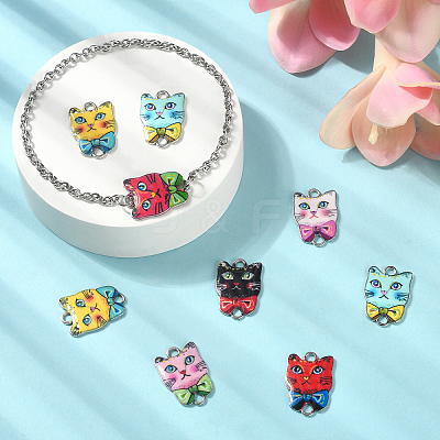 35Pcs 7 Styles Alloy Enamel Connector Charms ENAM-CJ0004-63-1
