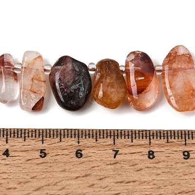 Natural Hematoid Quartz Ferruginous Quartz Beads Strands GG-CBADF20-A04-1