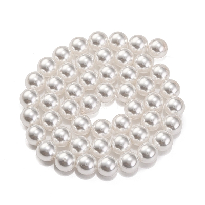 Baking Paint Pearlized Glass Pearl Round Bead Strands PEAR-H019-02C-04-1