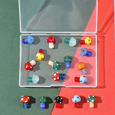 24Pcs 10 Colors Handmade Lampwork Beads Strands LAMP-FS0001-71-1
