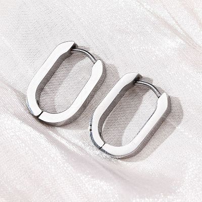 Non-Tarnish 304 Stainless Steel Huggie Hoop Earrings X-STAS-H156-11A-P-1