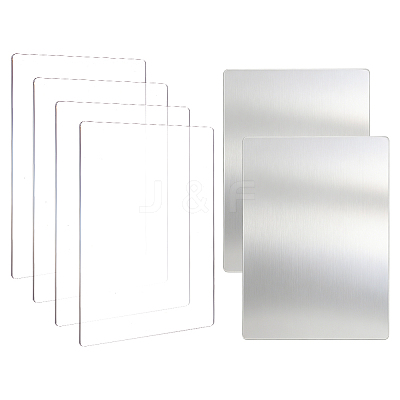 6Pcs 2 Styles Acrylic & 201 Stainless Steel Sheets DIY-OC0015-92-1