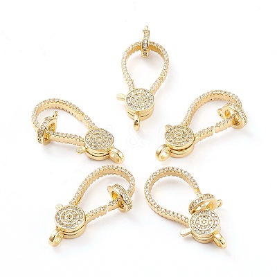 Brass Micro Pave Clear Cubic Zirconia Lobster Claw Clasp LS-ZIRC-I043-35G-1