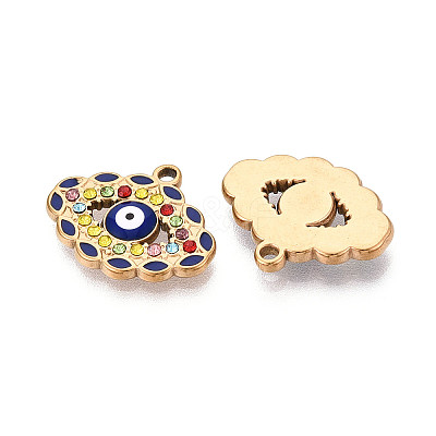 304 Stainless Steel Rhinestone Pendants STAS-N110-49B-G-1
