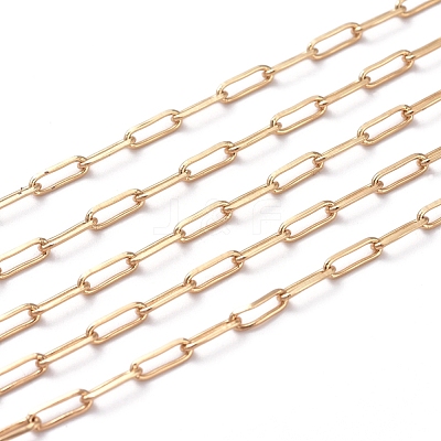 3.28 Feet Soldered Brass Paperclip Chains X-CHC-G005-03G-1
