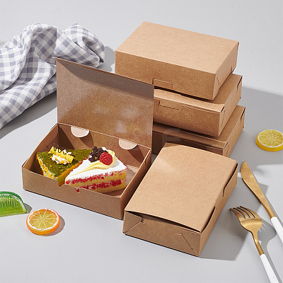 Disposable Kraft Paper Food Box LS-CON-WH0084-36B-1