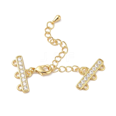 Brass Micro Pave Cubic Zirconia Chain Extender KK-L216-004B-G-1