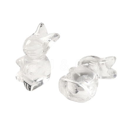 Synthetic Quartz Crystal Rabbit Figurines DJEW-Z006-01-1