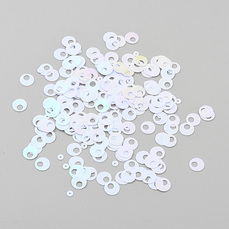 250Pcs Iridescent PVC Paillette/Sequin Links LS-PVC-WH2004-01O-1