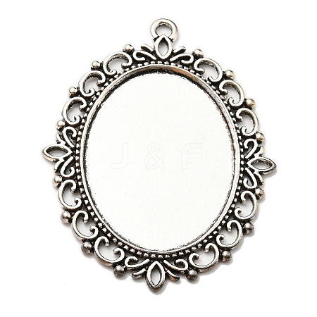 Tibetan Style Pendant Cabochon Settings TIBEP-G007-AS-1