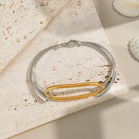 304 Stainless Steel Bangles BJEW-C129-01GP-1