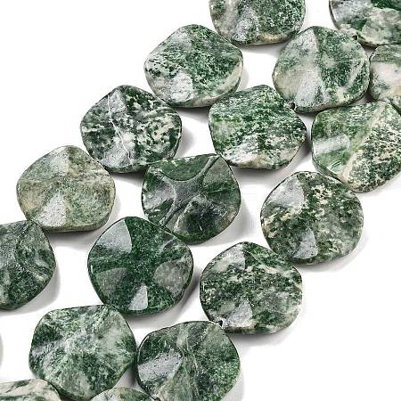 Natural Green Spot Jasper Beads Strands G-Z061-B08-02-1