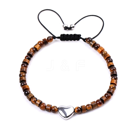 Natural Tiger Eye Braided Beaded Bracelets PW-WG7DEFA-03-1