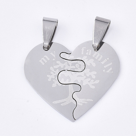 Non-Tarnish 201 Stainless Steel Split Pendants STAS-T048-11-1