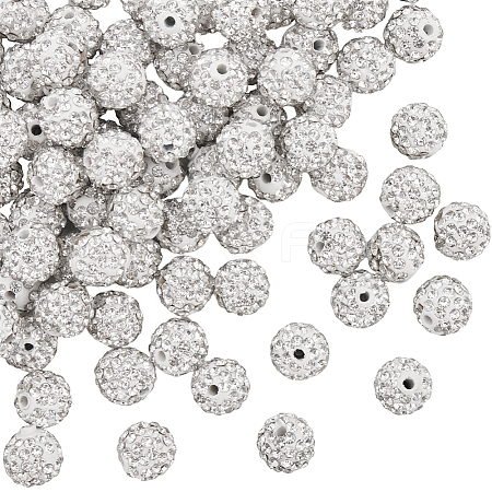 120Pcs Pave Disco Ball Beads RB-SC0004-84C-1