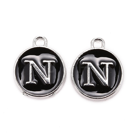 Platinum Plated Alloy Charms LS-ENAM-S118-02N-P-1