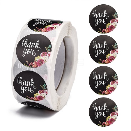 1 Inch Thank You Roll Stickers X-DIY-E023-07M-1