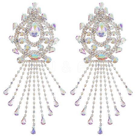 Glass Rhinestone Tassel Cabochons FIND-WH20008-30B-1