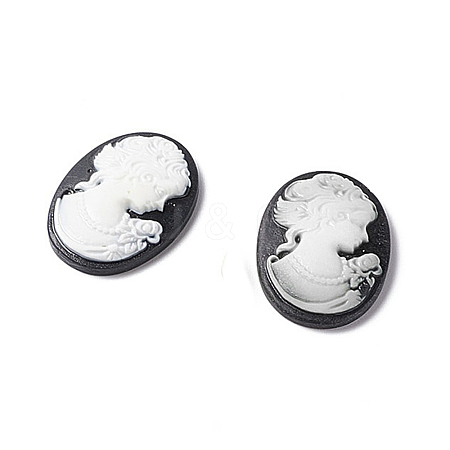 Cameos Opaque Resin Cabochons RESI-C016-01B-01-1