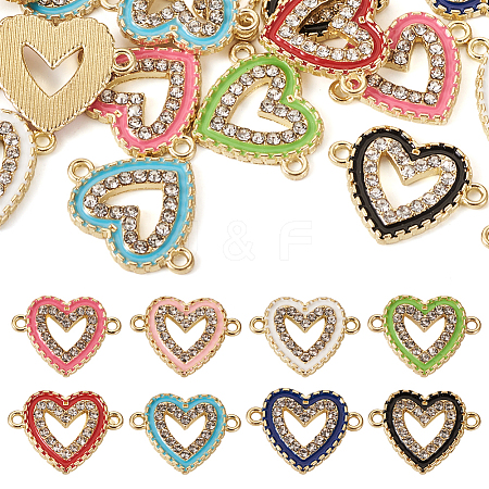 32Pcs 8 Colors Alloy Enamel Connector Charms FIND-TA0003-57-1