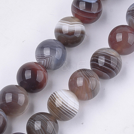 Natural Botswana Agate Beads Strands G-S333-10mm-026-1