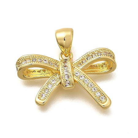 Rack Plating Brass Micro Pave Cubic Zirconia Pendants KK-L226-053G-01-1