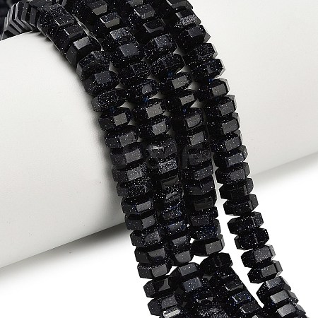 Synthetic Blue Goldstone Beads Strands G-G317-A07-3x6mm-1