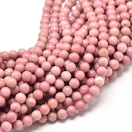 Natural Rhodonite Round Bead Strands G-P072-38-8mm-1