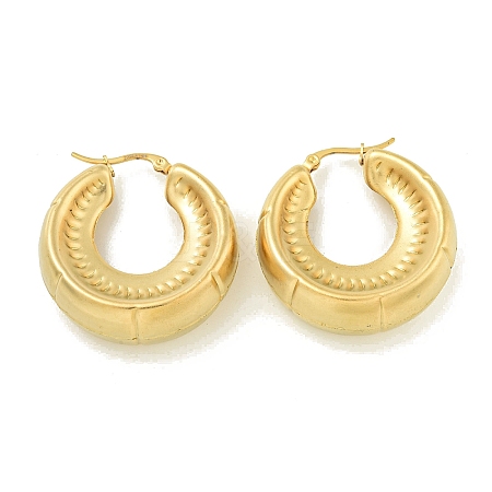 Ion Plating(IP) 304 Stainless Steel Hoop Earrings for Women EJEW-G401-01B-G-1