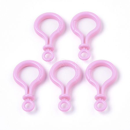 Opaque Solid Color Bulb Shaped Plastic Push Gate Snap Keychain Clasp Findings LS-KY-T021-01J-1