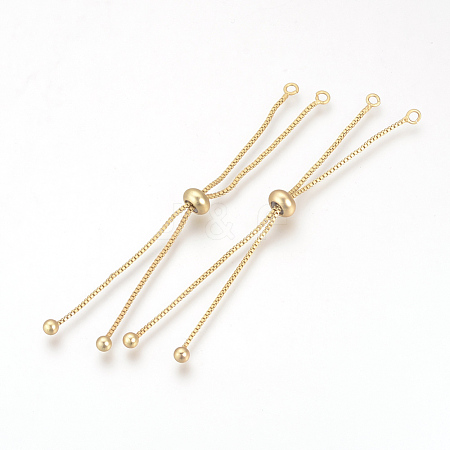 Brass Box Chain Slider Bracelet Making KK-Q675-05G-1