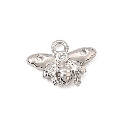 Brass Micro Pave Clear Cubic Zirconia Charms CU-CBA3D76-03P-03-1