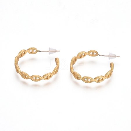 Semicircular Brass Stud Earrings EJEW-E196-08MG-1