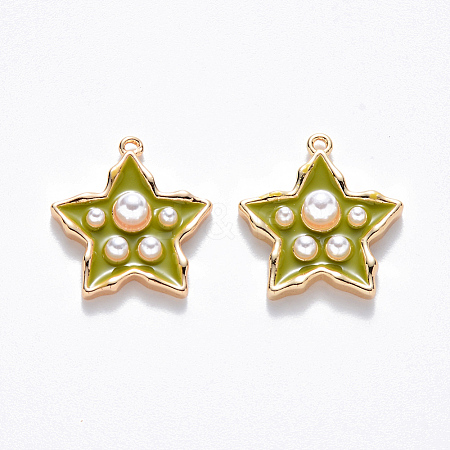 Brass Enamel Pendants KK-T049-056G-04-NF-1