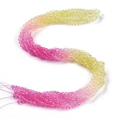 Transparent Glass Beads Strands GLAA-E036-07G-1