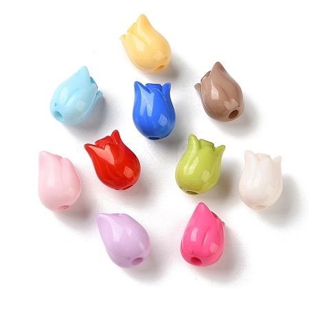 Opaque Acrylic Beads OACR-P034-08B-M-1