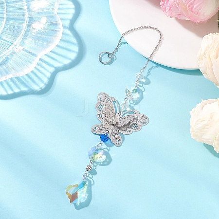 Glass Teardrop Hanging Suncatchers HJEW-JM04755-01-1