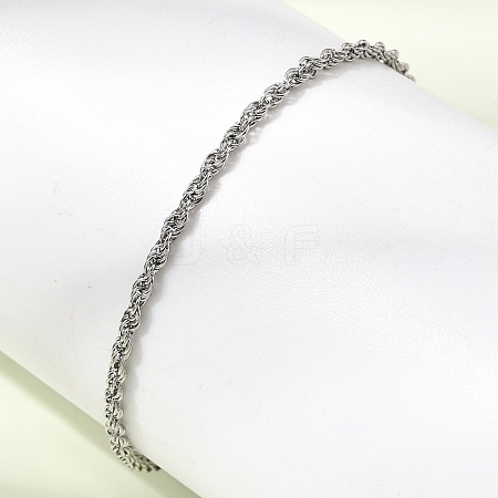 304 Stainless Steel Rope Chain Bracelets for Women BJEW-P395-01P-1