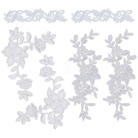  3 Style Flower Polyester Computerized Embroidery Patches PATC-NB0001-06-1