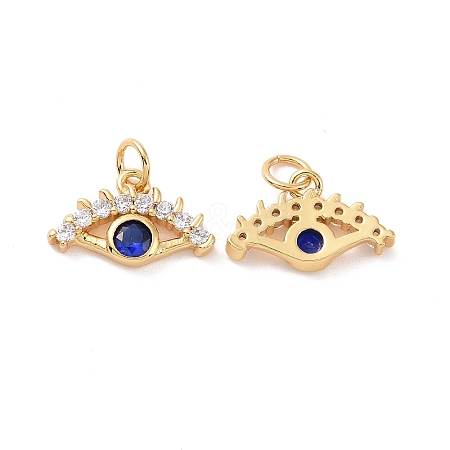 Eye Brass Micro Pave Cubic Zirconia Charms KK-G435-19G-1