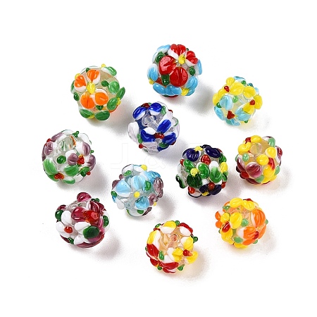 Handmade Two-Tone Lampwork Beads LAMP-T022-01A-12-1