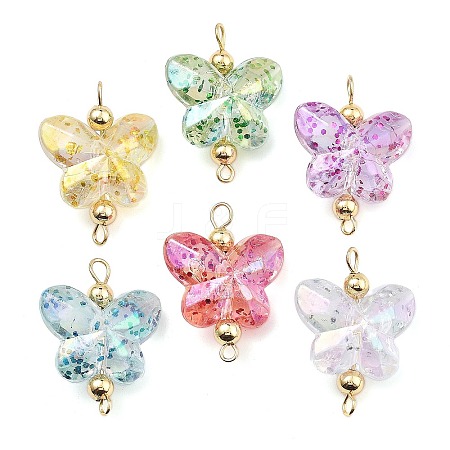 Transparent Acrylic Glitter Butterfly Connector Charms PALLOY-JF02958-1